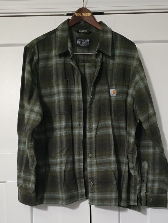 Carhartt Tops - Carhartt Women's Rugged Flex Green And Brown Plaid Flannel Shirt